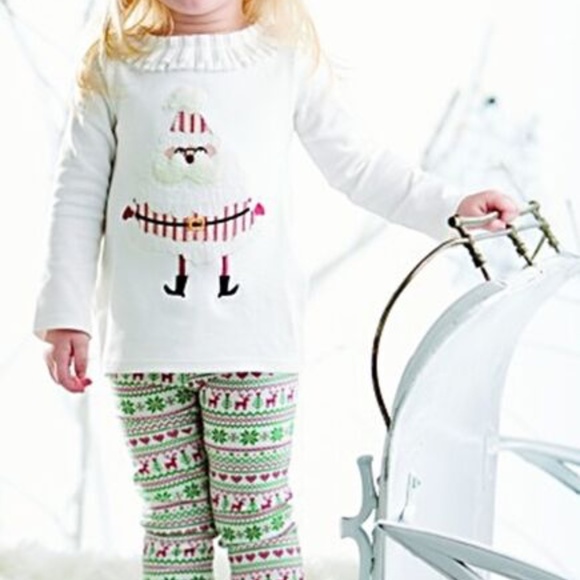 Christmas Tunic Legging Outfit Girls Mud Pie Twins - Picture 1 of 6